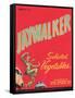 Jaywalker Vegetable Label - Los Angeles, CA-Lantern Press-Framed Stretched Canvas