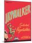 Jaywalker Vegetable Label - Los Angeles, CA-Lantern Press-Mounted Art Print