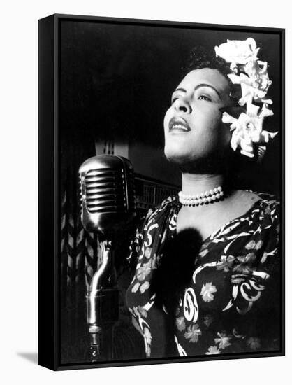 Jazz and Blues Singer Billie Holiday (1915-1959) in the 40's-null-Framed Stretched Canvas