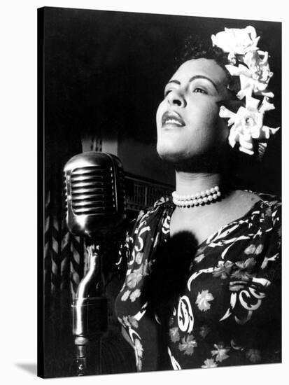 Jazz and Blues Singer Billie Holiday (1915-1959) in the 40's-null-Stretched Canvas