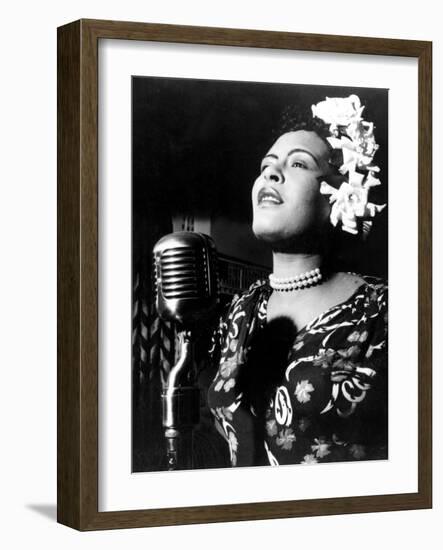 Jazz and Blues Singer Billie Holiday (1915-1959) in the 40's-null-Framed Photo