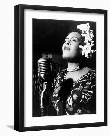 Jazz and Blues Singer Billie Holiday (1915-1959) in the 40's-null-Framed Photo