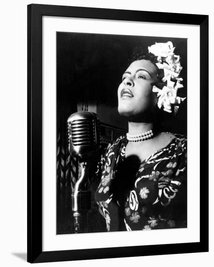 Jazz and Blues Singer Billie Holiday (1915-1959) in the 40's-null-Framed Photo