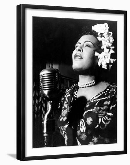 Jazz and Blues Singer Billie Holiday (1915-1959) in the 40's-null-Framed Photo