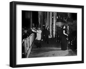 Jazz and Blues Singer Billie Holiday with Bluesmen Hot Lips Page and Jimmie Evans at Apollo Theatre-null-Framed Photo