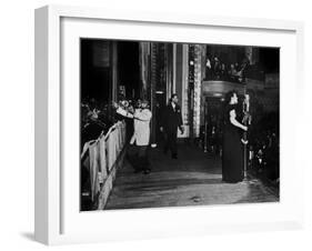 Jazz and Blues Singer Billie Holiday with Bluesmen Hot Lips Page and Jimmie Evans at Apollo Theatre-null-Framed Photo