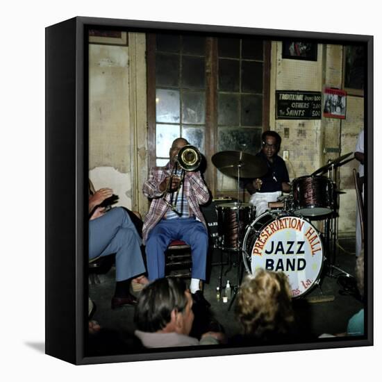 Jazz Band at Preservation Hall, New Orleans-null-Framed Stretched Canvas