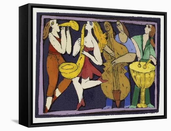 Jazz Band I-Leslie Xuereb-Framed Stretched Canvas