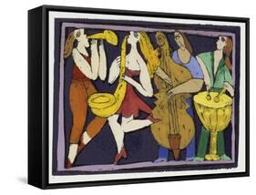 Jazz Band I-Leslie Xuereb-Framed Stretched Canvas