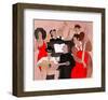 Jazz Band Jamming Around Piano-null-Framed Art Print