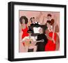 Jazz Band Jamming Around Piano-null-Framed Art Print