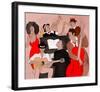 Jazz Band Jamming Around Piano-null-Framed Art Print