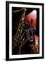 Jazz Band - Scratchboard-Lantern Press-Framed Art Print