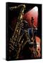 Jazz Band - Scratchboard-Lantern Press-Framed Stretched Canvas