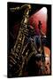 Jazz Band - Scratchboard-Lantern Press-Stretched Canvas