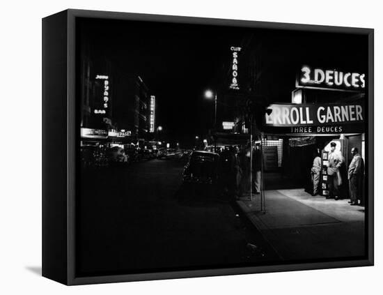 Jazz Club Three Deuces in the 52nd Street in New York-null-Framed Stretched Canvas