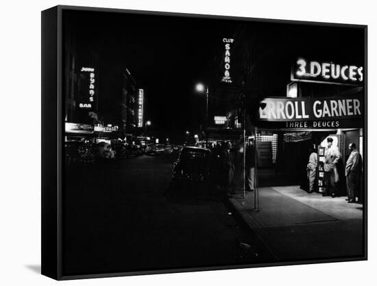 Jazz Club Three Deuces in the 52nd Street in New York-null-Framed Stretched Canvas