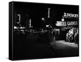 Jazz Club Three Deuces in the 52nd Street in New York-null-Framed Stretched Canvas