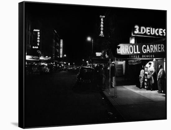 Jazz Club Three Deuces in the 52nd Street in New York-null-Framed Stretched Canvas