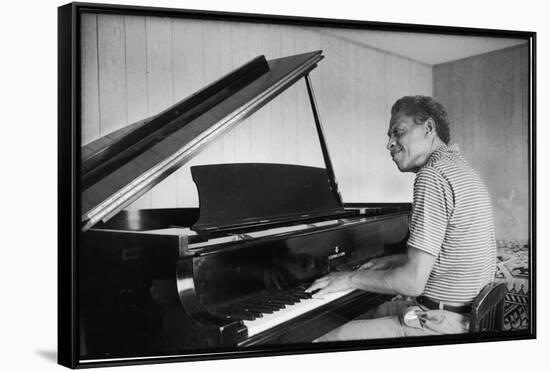 Jazz Composer and Pianist Eddie Heywood at the Piano in His Home on Martha's Vineyard-Alfred Eisenstaedt-Framed Stretched Canvas