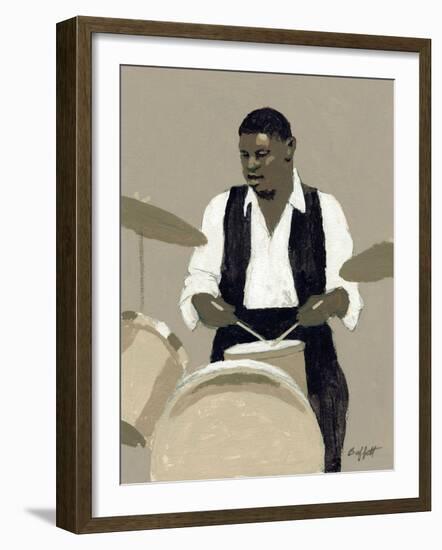 Jazz Drummer-William Buffett-Framed Art Print