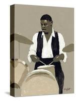 Jazz Drummer-William Buffett-Stretched Canvas