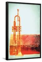 Jazz - Grunge Trumpet-Trends International-Framed Poster