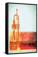 Jazz - Grunge Trumpet-Trends International-Framed Stretched Canvas