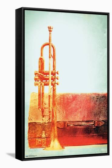 Jazz - Grunge Trumpet-Trends International-Framed Stretched Canvas