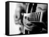 Jazz Guitarist 1 BW-John Gusky-Framed Stretched Canvas