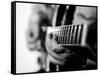 Jazz Guitarist 1 BW-John Gusky-Framed Stretched Canvas