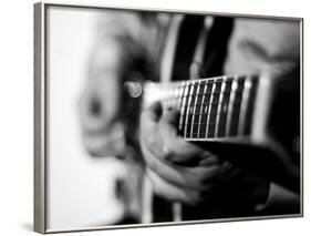 Jazz Guitarist 1 BW-John Gusky-Framed Photographic Print