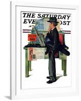 "Jazz It Up" or "Saxophone" Saturday Evening Post Cover, November 2,1929-Norman Rockwell-Framed Giclee Print