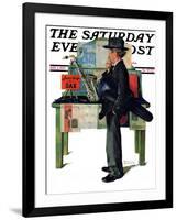 "Jazz It Up" or "Saxophone" Saturday Evening Post Cover, November 2,1929-Norman Rockwell-Framed Giclee Print