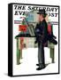 "Jazz It Up" or "Saxophone" Saturday Evening Post Cover, November 2,1929-Norman Rockwell-Framed Stretched Canvas