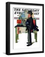 "Jazz It Up" or "Saxophone" Saturday Evening Post Cover, November 2,1929-Norman Rockwell-Framed Giclee Print