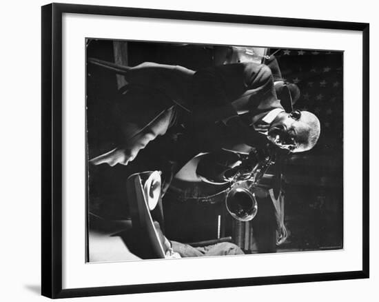 Jazz Musician Bunk Johnson Performing with His New Orleans Band-Gjon Mili-Framed Premium Photographic Print