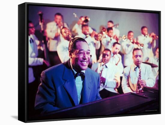 Jazz Musician Duke Ellington Performing with His Band-Eliot Elisofon-Framed Stretched Canvas