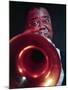 Jazz Musician Louis Armstrong Blowing on Trumpet-Eliot Elisofon-Mounted Premium Photographic Print
