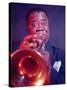 Jazz Musician Louis Armstrong Playing Trumpet-Eliot Elisofon-Stretched Canvas