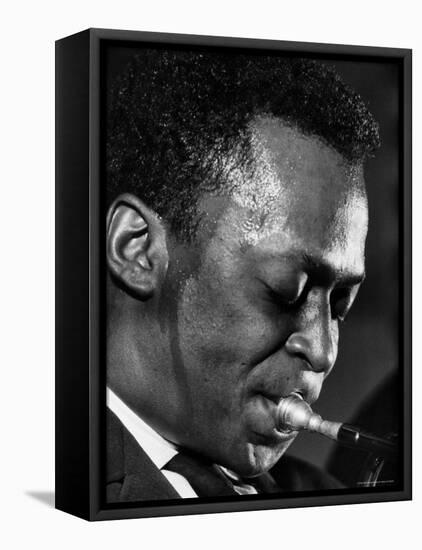 Jazz Musician Miles Davis Performing-Robert W^ Kelley-Framed Stretched Canvas