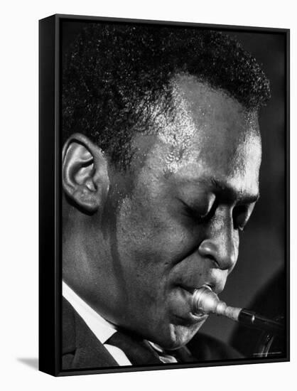 Jazz Musician Miles Davis Performing-Robert W^ Kelley-Framed Stretched Canvas