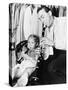 Jazz Musician Woody Herman Playing His Clarinet While His Daughter Ingrid Plays a Plastic Flute-null-Stretched Canvas