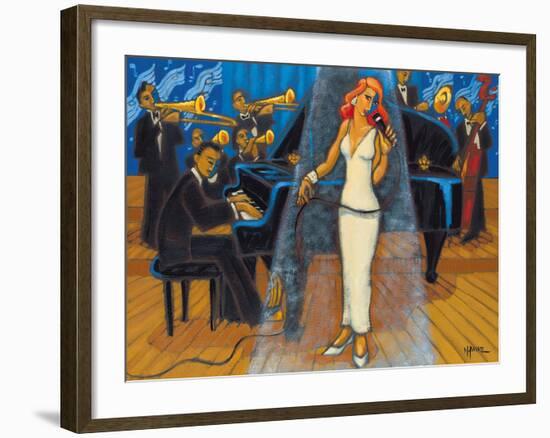 Jazz Orchestra in Blue-Marsha Hammel-Framed Giclee Print