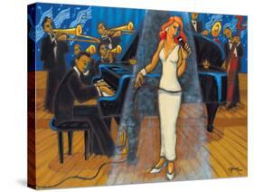 Jazz Orchestra in Blue-Marsha Hammel-Stretched Canvas