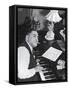 Jazz Pianist Fats Waller Playing Piano with Cigarette Hanging Out of Mouth, at Home-null-Framed Stretched Canvas