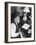 Jazz Pianist Fats Waller Playing Piano with Cigarette Hanging Out of Mouth, at Home-null-Framed Premium Photographic Print