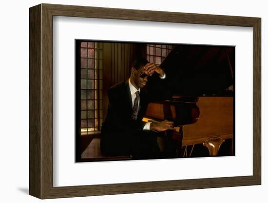 Jazz Pianist Marcus Roberts Seated at Piano in Henley Park Hotel-Ted Thai-Framed Photographic Print