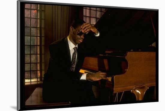 Jazz Pianist Marcus Roberts Seated at Piano in Henley Park Hotel-Ted Thai-Mounted Photographic Print