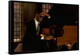Jazz Pianist Marcus Roberts Seated at Piano in Henley Park Hotel-Ted Thai-Framed Stretched Canvas